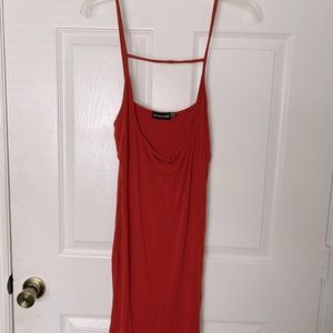 PrettyLittleThing dark orange basic dress (size 8)